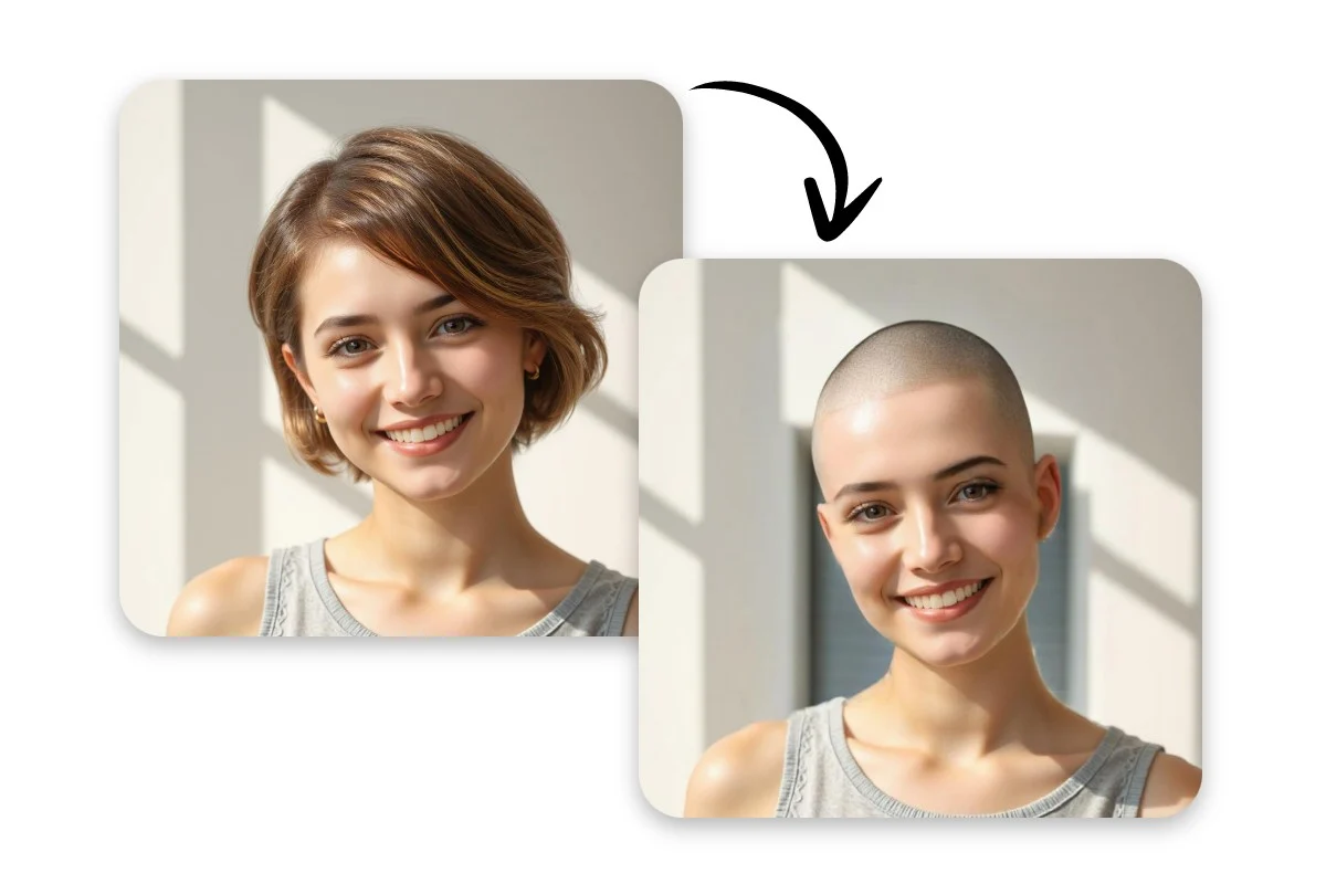 Buzz Cut AI - One-click preview of buzz cut effect, see before and after instantly